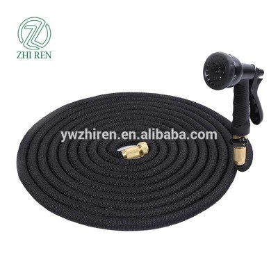 Black 25 foot expandable garden hose with 8-pattern spray nozzle