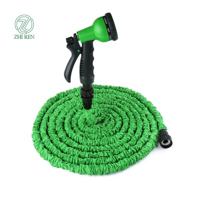 Retractable Garden Expandable Water Hose With Double Latex Core With Spray Water Gun