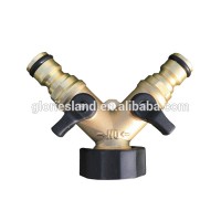 3/4" BSP Threaded 2 Way Y Brass Tap Manifold Water Hose Splitter,Turn One Tap Into Two